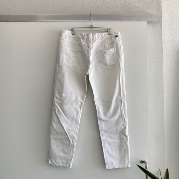 NWT Gucci Men’s Slim Distressed Ankle Jeans in Optical White Size 50 - Picture 6 of 10